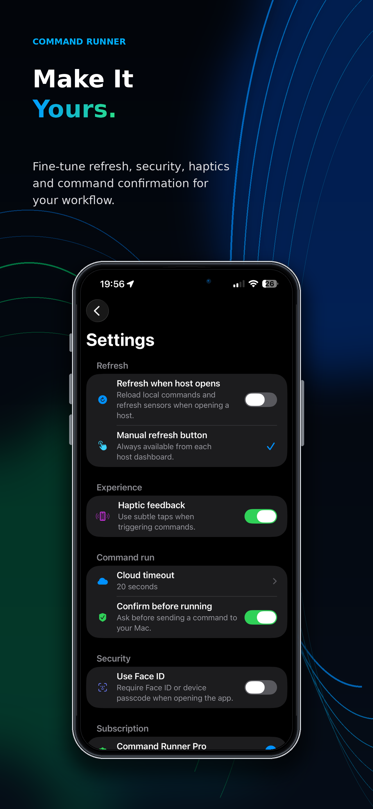 Command Runner settings