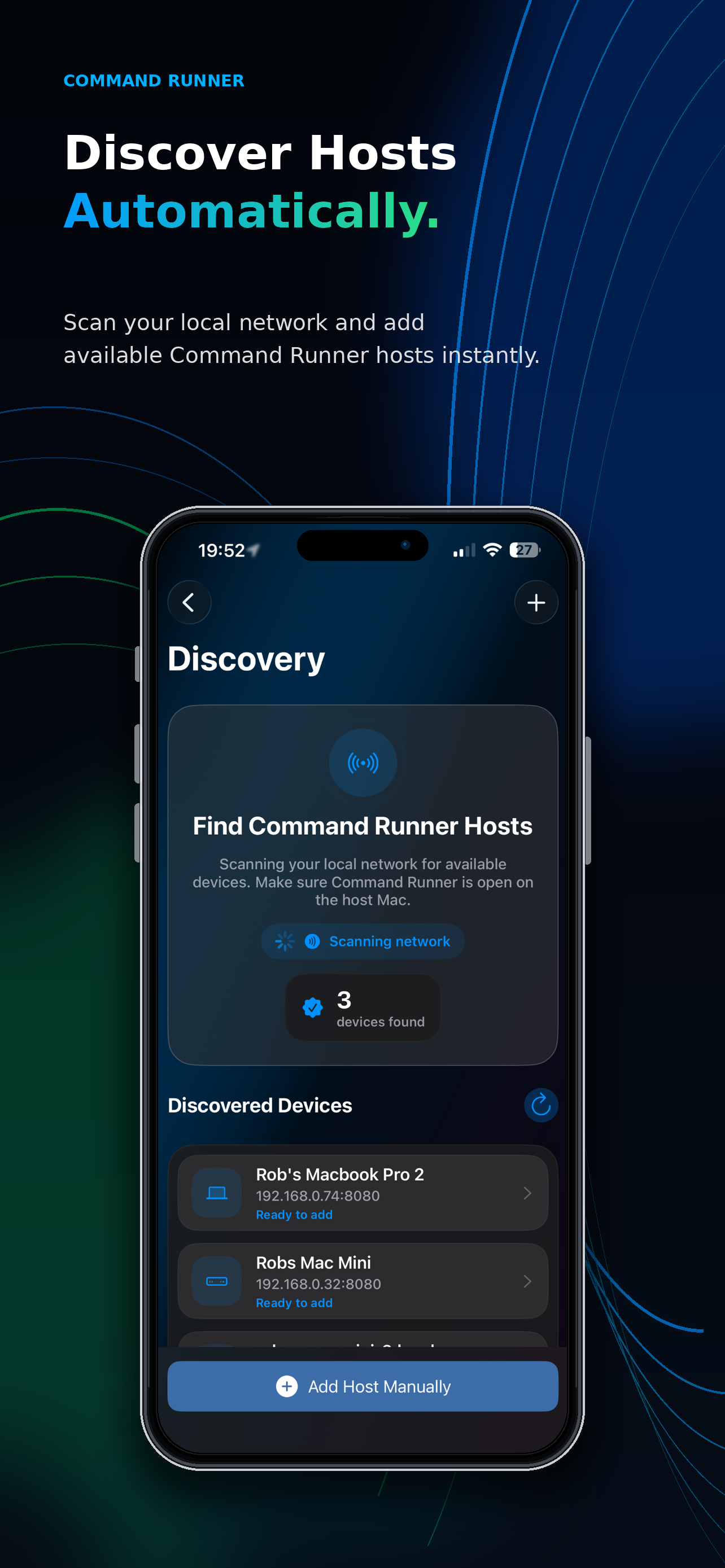 Automatically discover Command Runner hosts