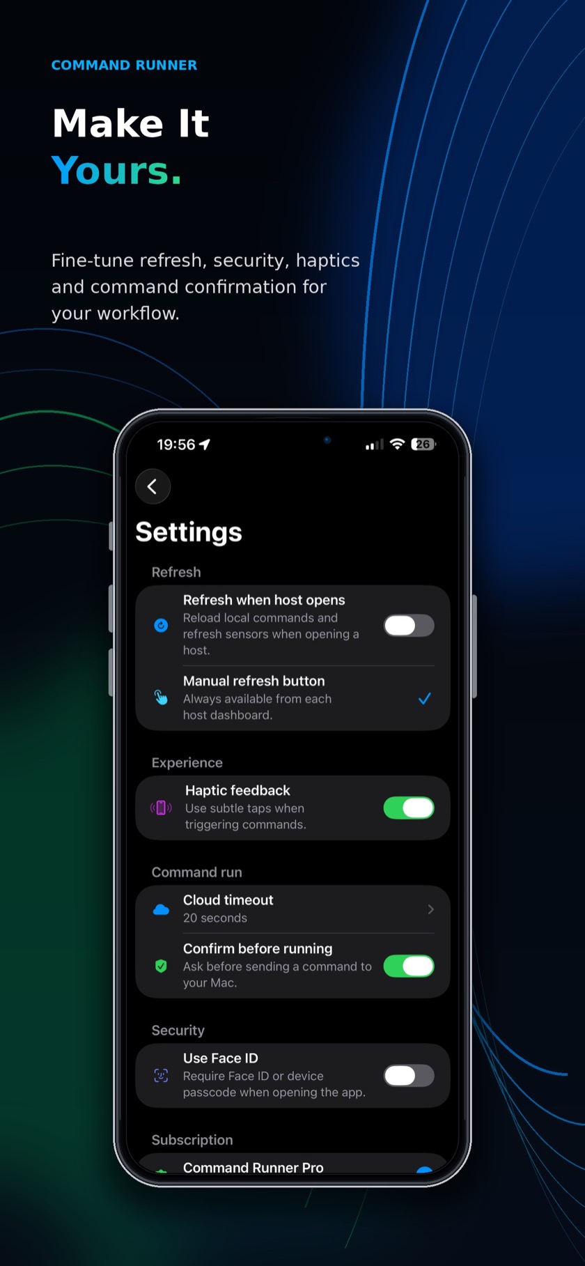 Command Runner settings