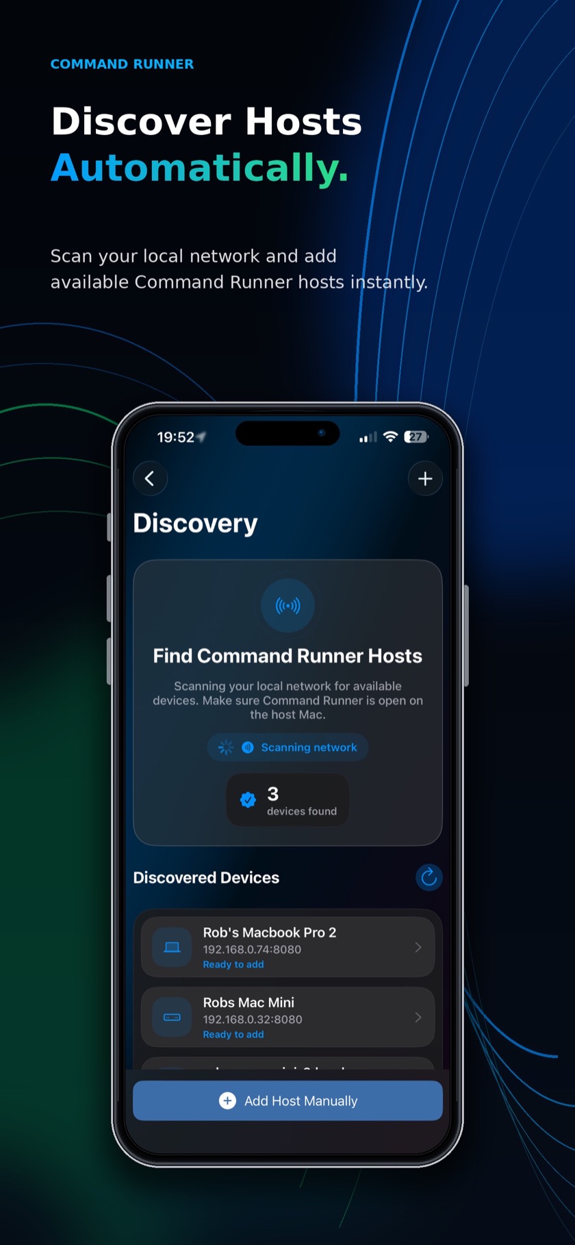 Automatically discover Command Runner hosts