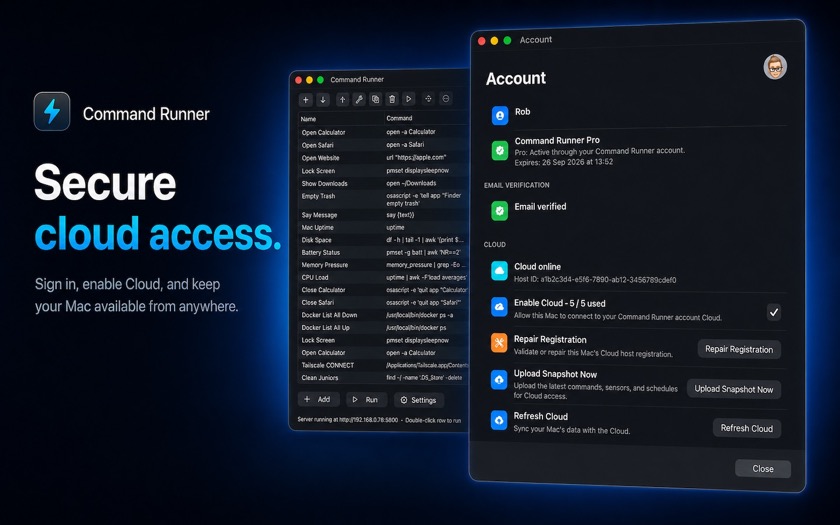 Command Runner provides secure cloud access