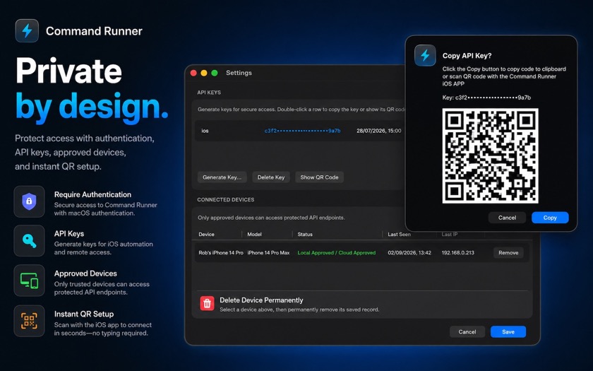 Command Runner protects access with private-by-design controls